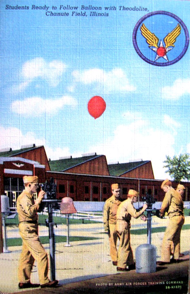 Chanute Field - Students Ready to Follow Baloon with Theodolite