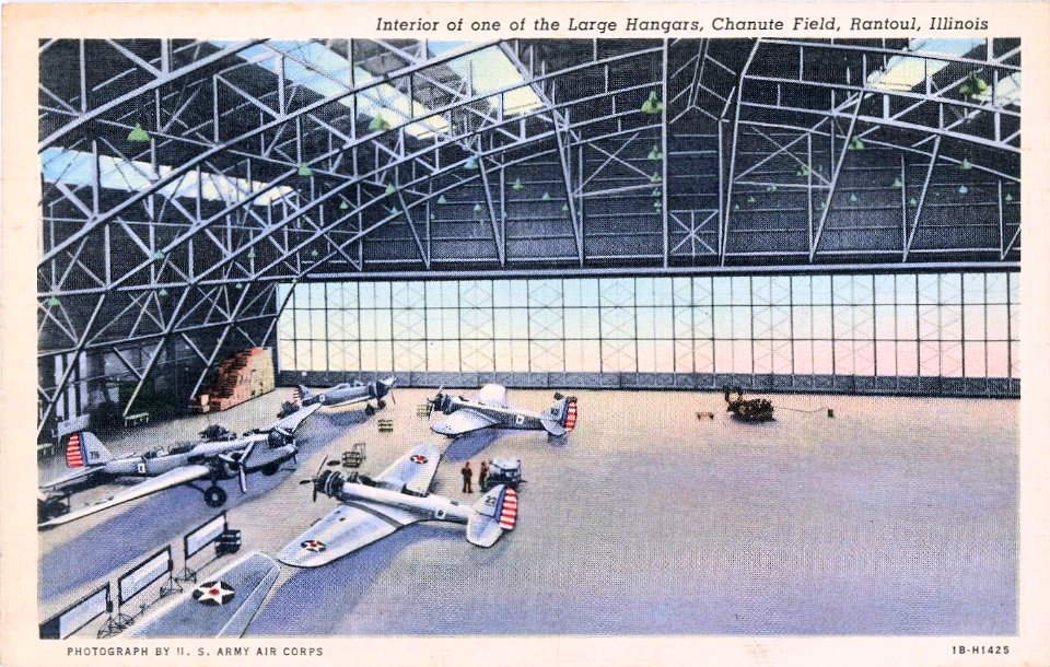 Chanute Field - Inside one of the Large Hangars