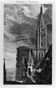 Chapuy Strasbourg cathedral tower 2