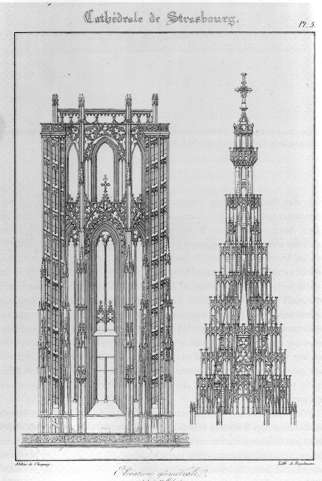 Chapuy Strasbourg cathedral tower 1