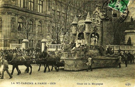 Char de la Belgique à la Mi-Carême à Paris 1909