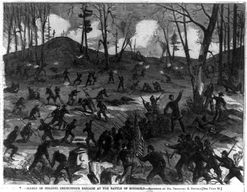 Charge of Colonel Creighton's brigade at the Battle of Ringgold LCCN2002711253