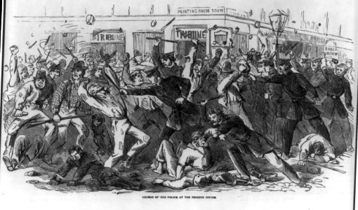 Charge of the police at the Tribune office LCCN2006688448