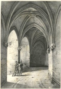 Charles Caius Renoux Tour of the Chateau d'Amboise lith Motte