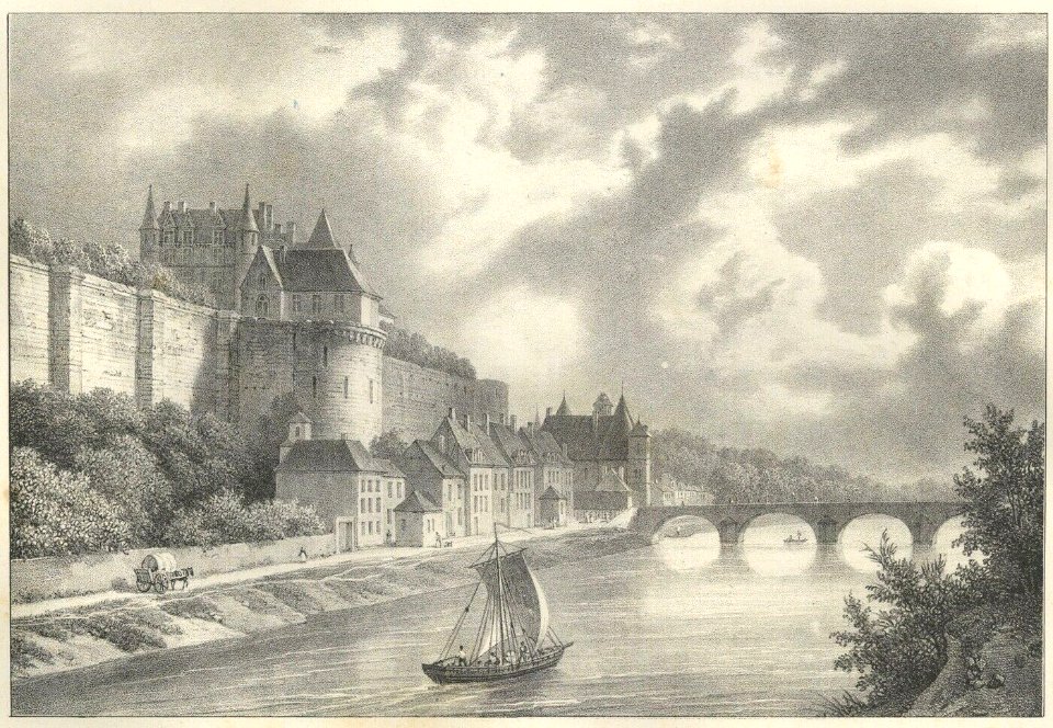 Charles Caius Renoux Deroy Chateau d'Amboise lith by C Motte