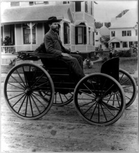 Charles E. Duryea in his third automobile (1893-4), winner of the Chicago contest of 1894 LCCN2011661041