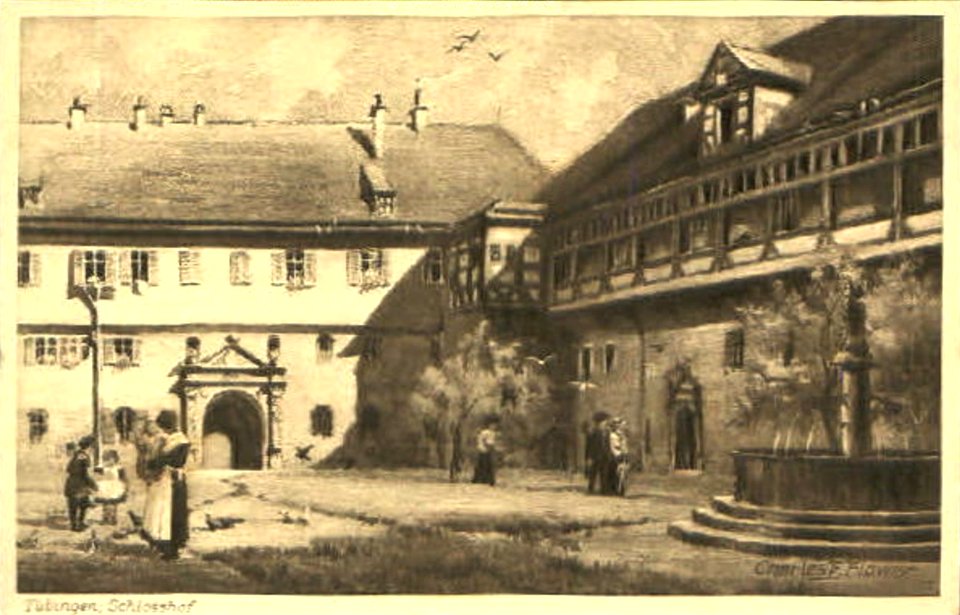Charles E Flower - Schlosshof von Hohntübingen (AK 1906)
