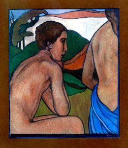 Charles Filiger 1893c Homme nu assis devant un paysage
