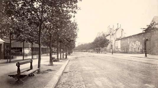 Charles Marville, Boulevard du Port Royal, du cours de la rue Denfert Rochereau, ca. 1853–70