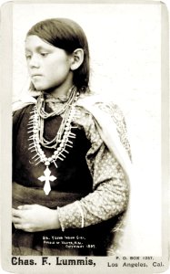 Charles Lummis, Young Indian girl, pueblo of Isleta, New Mexico, 1890 photo