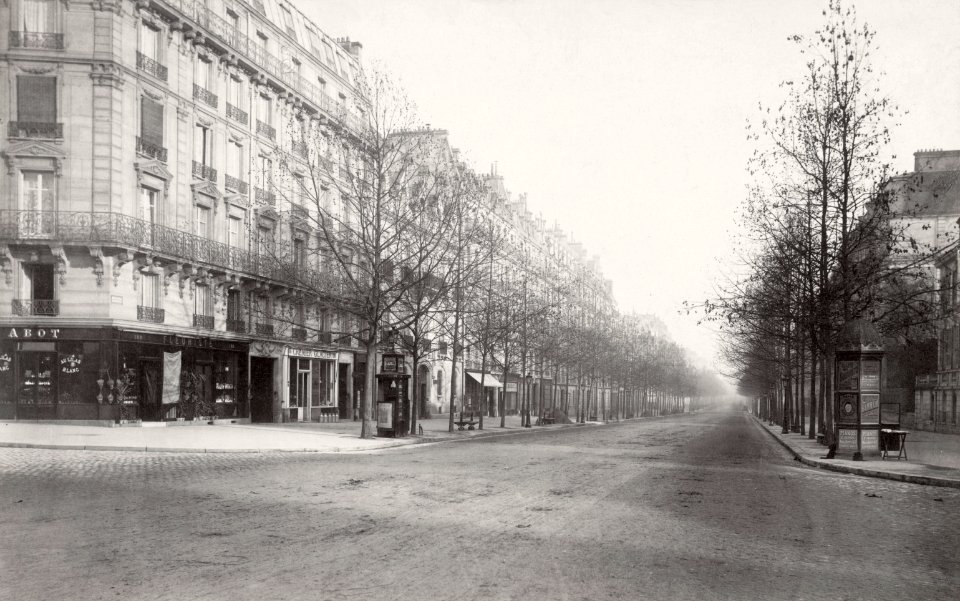 Charles Marville, Boulevard Haussmann, du Faubourg St Honoré, ca. 1853–70
