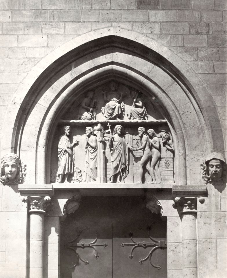 Charles Marville, Eglise St. Jean Baptiste de Belleville, sculpteur 3, ca. 1853–70