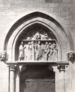 Charles Marville, Eglise St. Jean Baptiste de Belleville, sculpteur 3, ca. 1853–70
