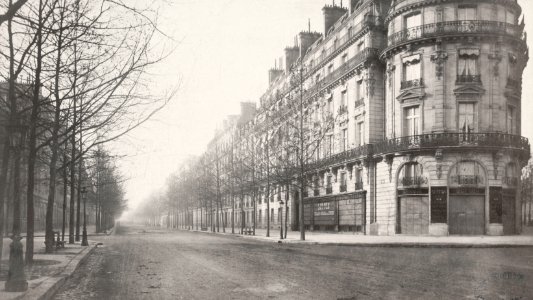 Charles Marville, Boulevard Haussmann, de la rue Miromesnil, ca. 1853–70