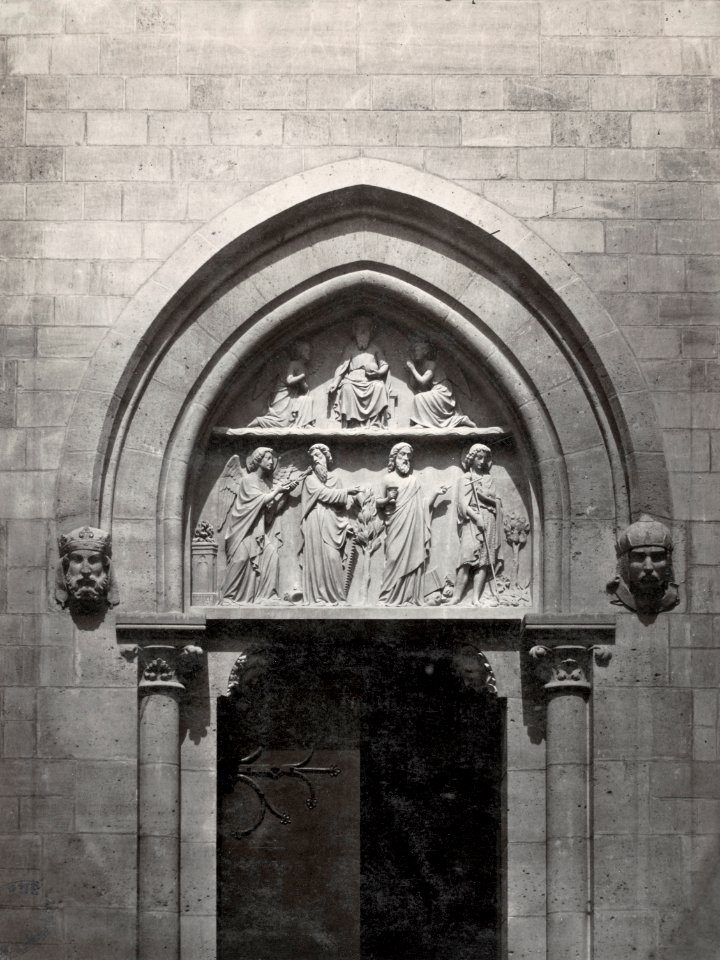 Charles Marville, Eglise St. Jean Baptiste de Belleville, sculpteur 2, ca. 1853–70