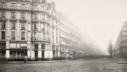 Charles Marville, Boulevard Haussmann, de la rue du Havre, ca. 1853–70