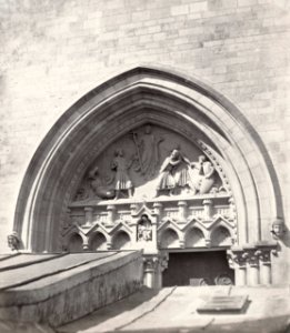 Charles Marville, Eglise St. Jean Baptiste de Belleville, sculpteur 5, ca. 1863–70