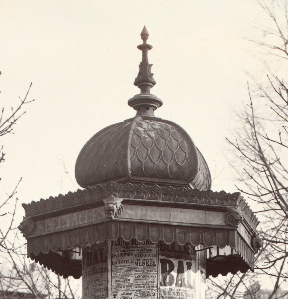 Charles Marville, Colonne affiches pour les théâtres Cie Morris, ca. 1865 (cropped)