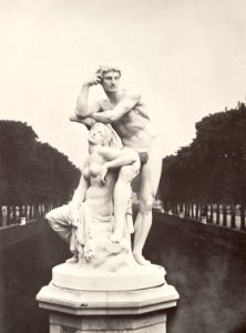 Charles Marville, Jardin du Luxembourg, Crauk, sculpteur, ca. 1853–70