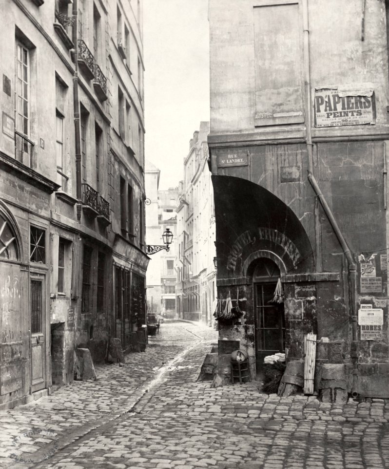 Charles Marville, Rue des Marmousets de la rue St. Landry, ca. 1853–70