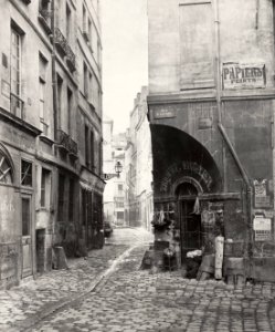 Charles Marville, Rue des Marmousets de la rue St. Landry, ca. 1853–70