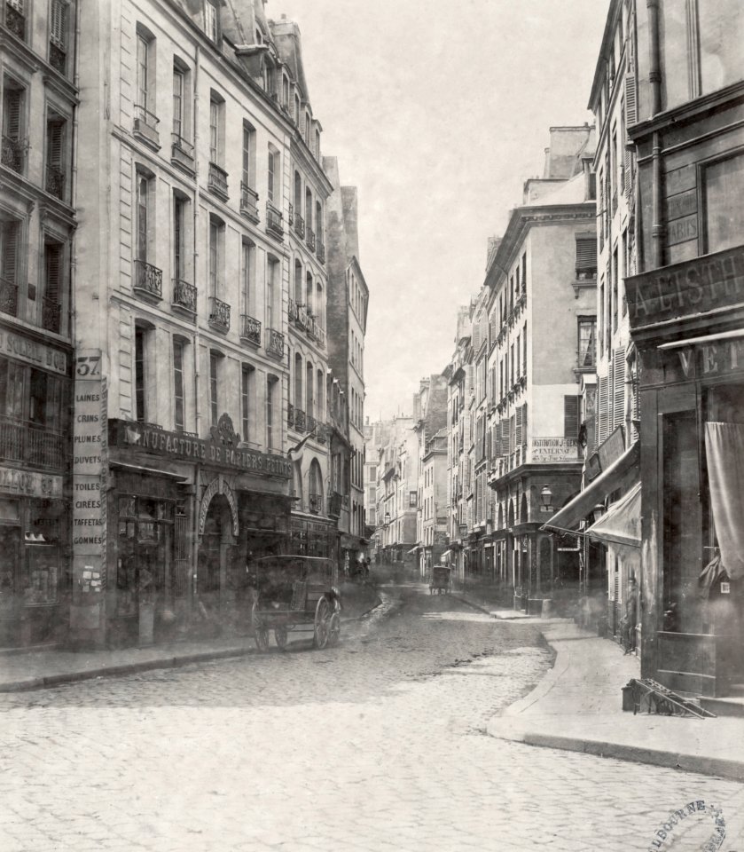 Charles Marville, Rue du Four, de la rue Bonaparte, ca. 1853–70