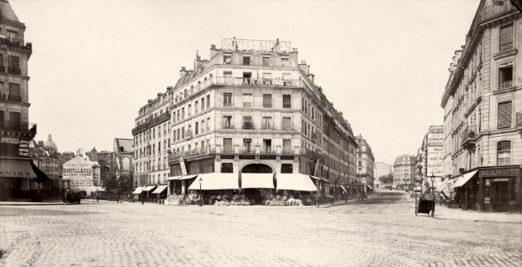 Charles Marville, Rue Monge - Rue Mouffetard, ca. 1853–70