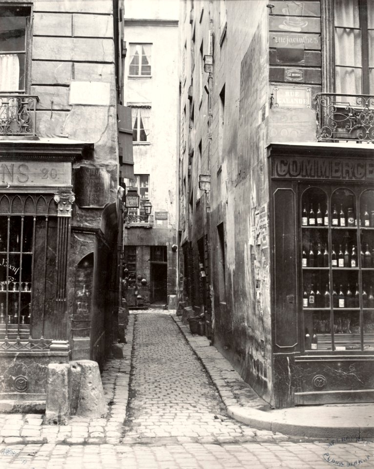 Charles Marville, Rue Jacinthe, de la rue Galande, ca. 1853–70