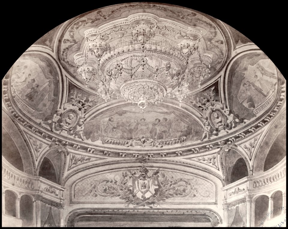 Charles Marville, Théâtre du Vaudeville - ceiling, ca. 1853–70