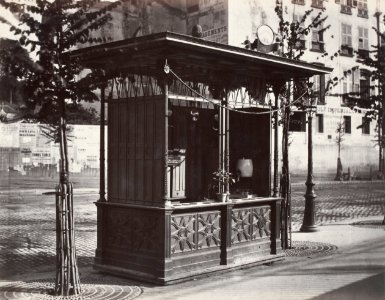Charles Marville, Trink halles Cie Fonrobert Débit des boissons gazeuses, ca. 1865