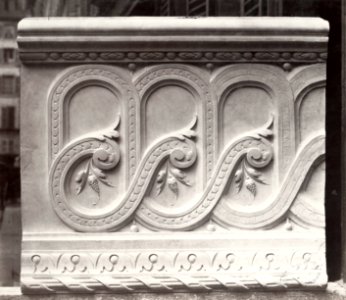 Charles Marville, Théâtre du Vaudeville - detail of frieze I, ca. 1853–70