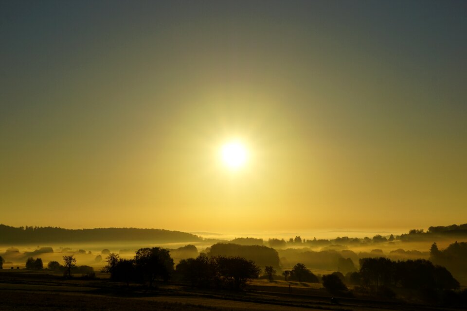Landscape fog autumn mood