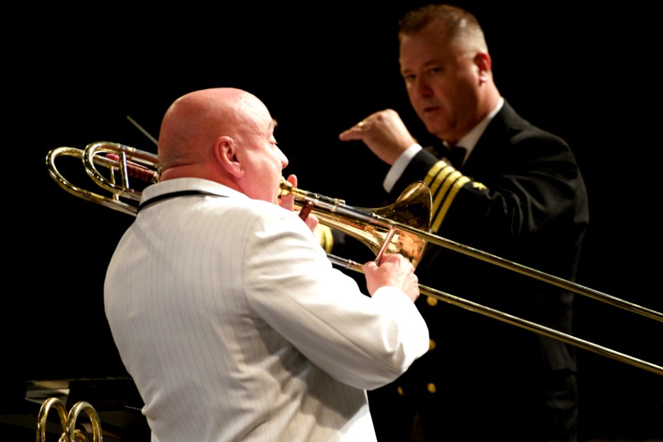 Charles Vernon performs with the U.S. Navy Concert Band