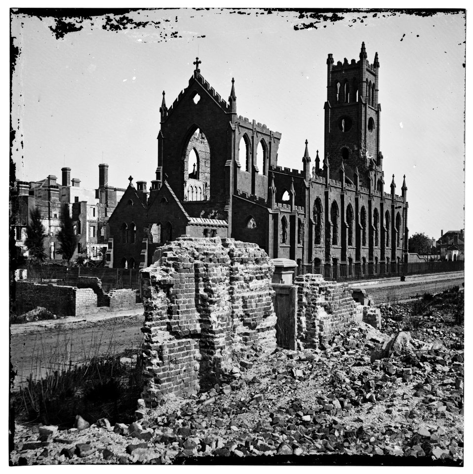 Charleston, S.C. Roman Catholic Cathedral of St. John and St. Finbar (Broad and Legare Streets) destroyed in the fire of December 1861 LOC cwpb.03040