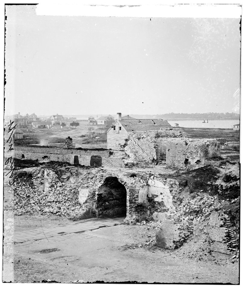 Charleston, South Carolina (vicinity). Interior of Confederate Fort Moultrie showing ruins of sally-port and walls LOC cwpb.02326