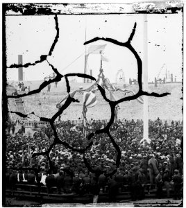 Charleston Harbor, South Carolina. Interior view of Fort Sumter during ceremony of raising flag LOC cwpb.03631