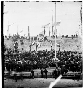 Charleston, South Carolina. Interior of Fort Sumter during the ceremony of raising the flag LOC cwpb.02479