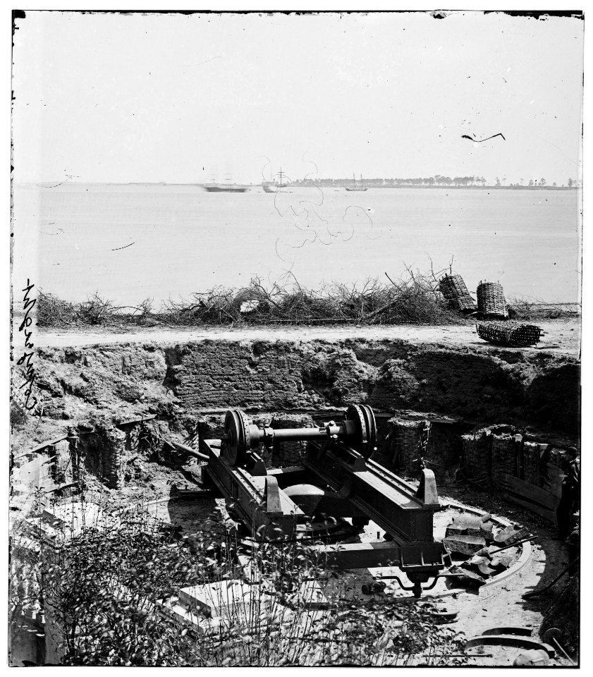 Charleston, South Carolina. Remains of Blakely gun destroyed by Confederates before evacuation LOC cwpb.02359