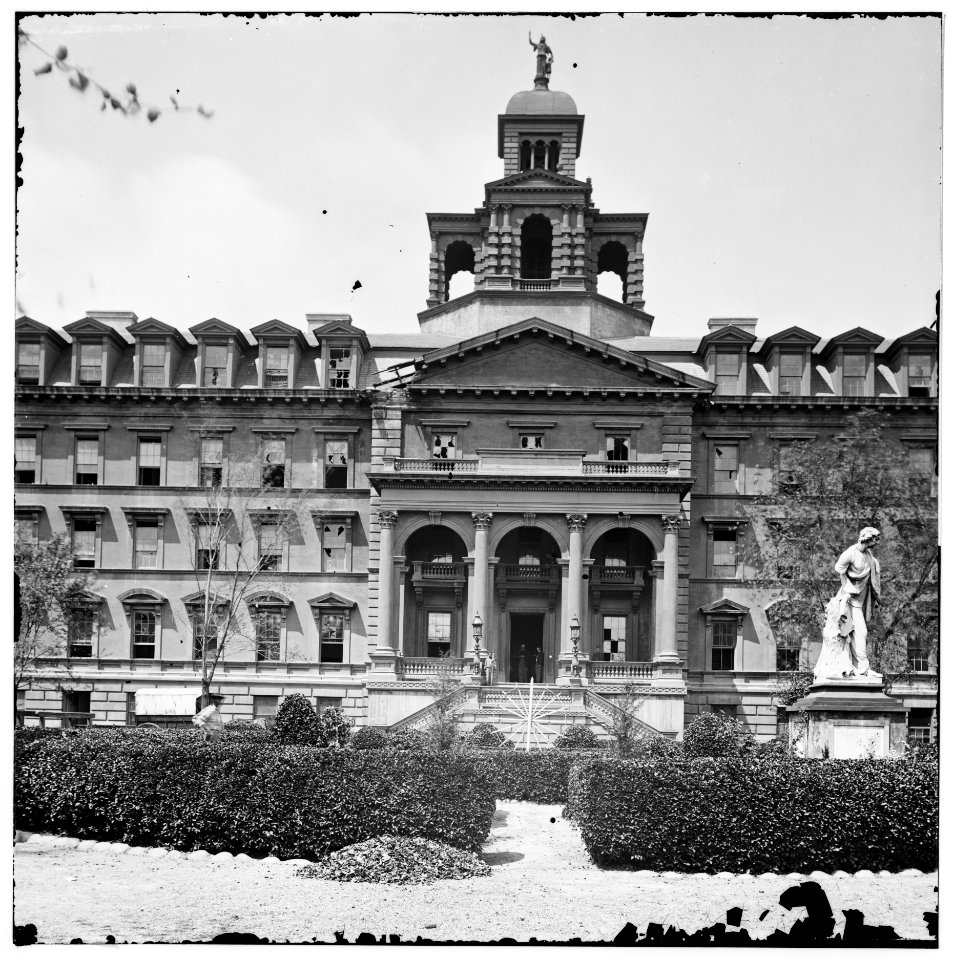 Charleston, South Carolina. The Orphan Asylum (160 Calhoun Street) Statue of William Pitt in foreground LOC cwpb.03004