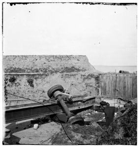 Charleston, South Carolina. Wrecked carriage of Blakely gun Battery LOC cwpb.02370