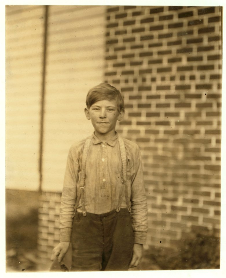 Charley Humble. Said he was 10 years old. Has a regular job. Been helping his sister for some months in the Deep River Mills. Mother and sister work. Father deserted. LOC nclc.02834