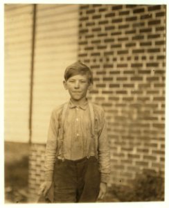 Charley Humble. Said he was 10 years old. Has a regular job. Been helping his sister for some months in the Deep River Mills. Mother and sister work. Father deserted. LOC nclc.02834