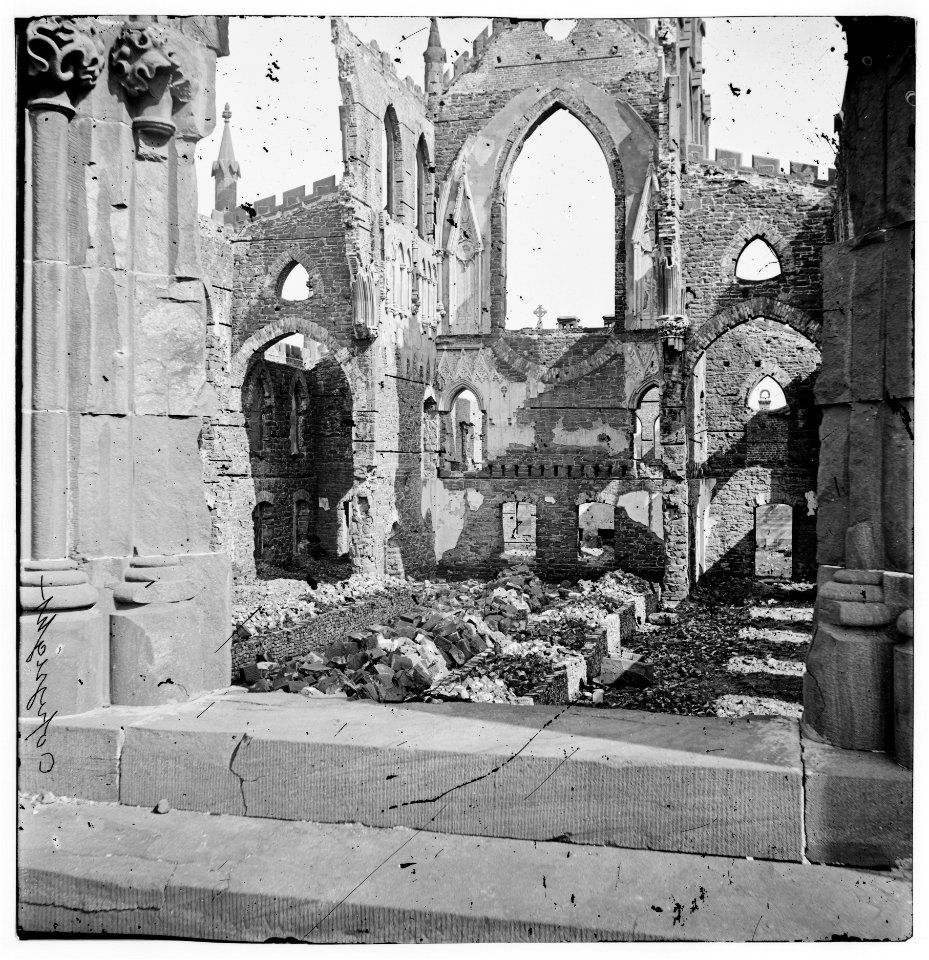 Charleston, South Carolina. Roman Catholic Cathedral of St. John and St. Finbar (Broad and Legare Streets) destroyed in the fire of December 1861 LOC cwpb.02390