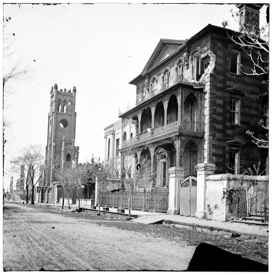 Charleston, South Carolina. Roman Catholic Cathedral, burnt by the great fire in 1861 and Dr. Gadsden's house damaged during the bombardment of Charleston LOC cwpb.03030
