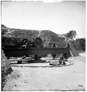 Charleston, South Carolina. Wrecked carriage of Blakely gun on Battery LOC cwpb.02375