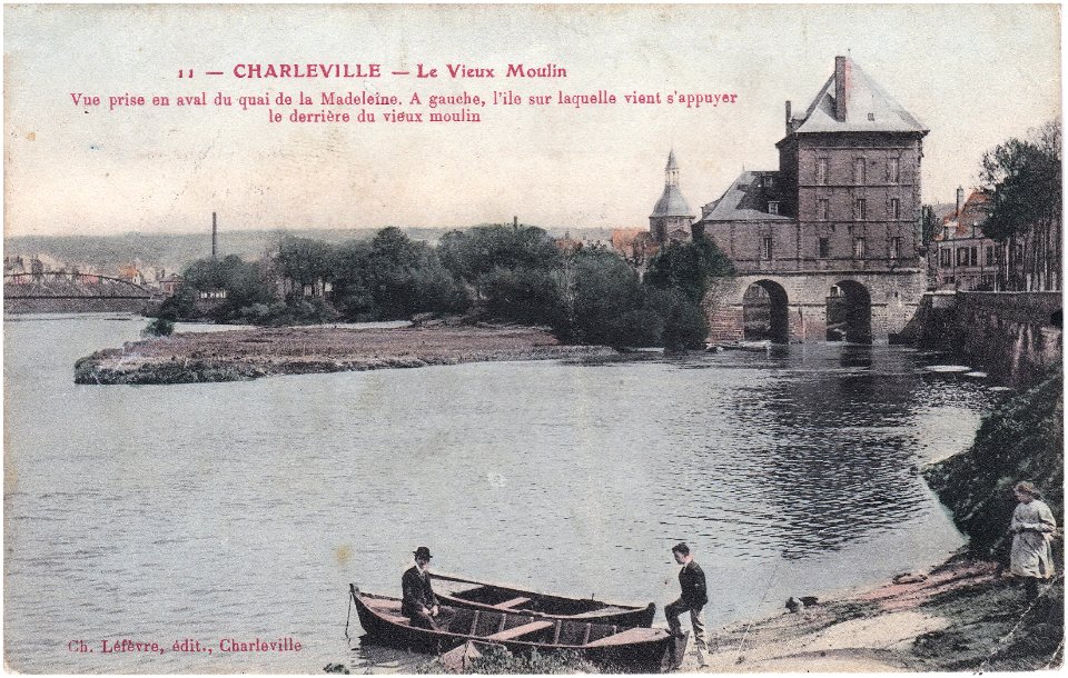 Charleville — Le Vieux Moulin vu du quai de la Madeleine