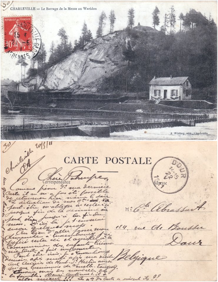 Charleville — Le Barrage de la Meuse au Waridon vº-rº