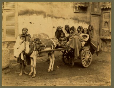 Charrette transportant des femmes arabes - Bonfils. LCCN2004666828