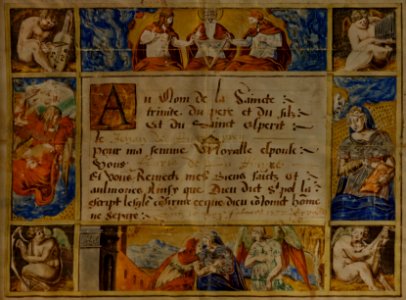 Charte de mariage de Jehan de Rivery et Fluvie de la Rivyre - 1572