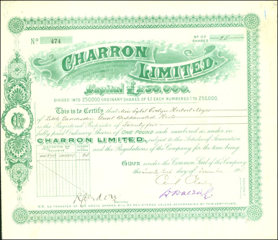 Charron Ltd 1913